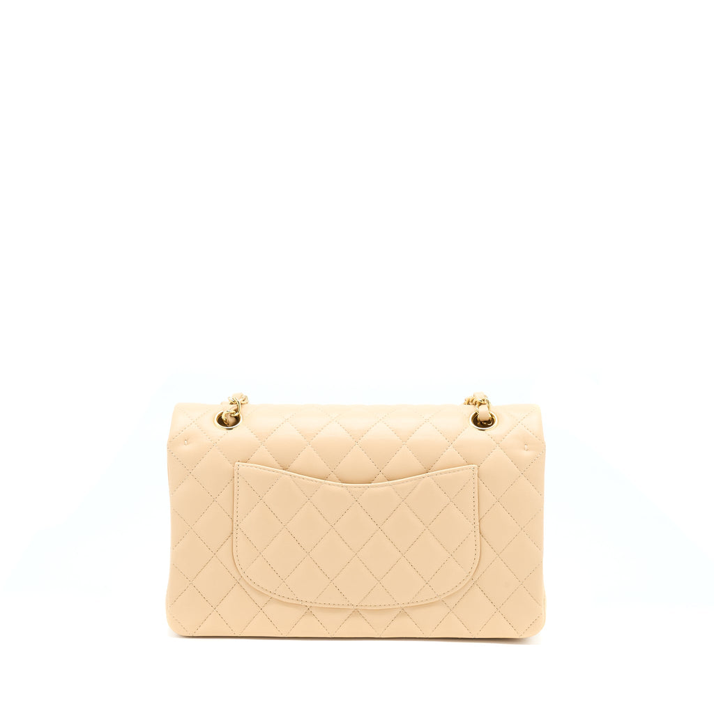 Chanel Medium Classic Flap Bag Lambskin Beige L (Microchip)