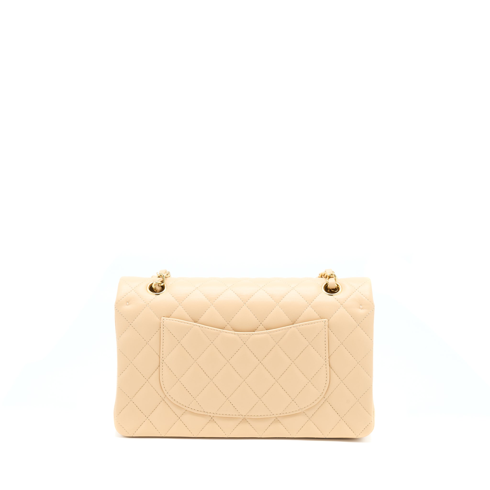 Chanel Medium Classic Flap Bag Lambskin Beige L (Microchip)