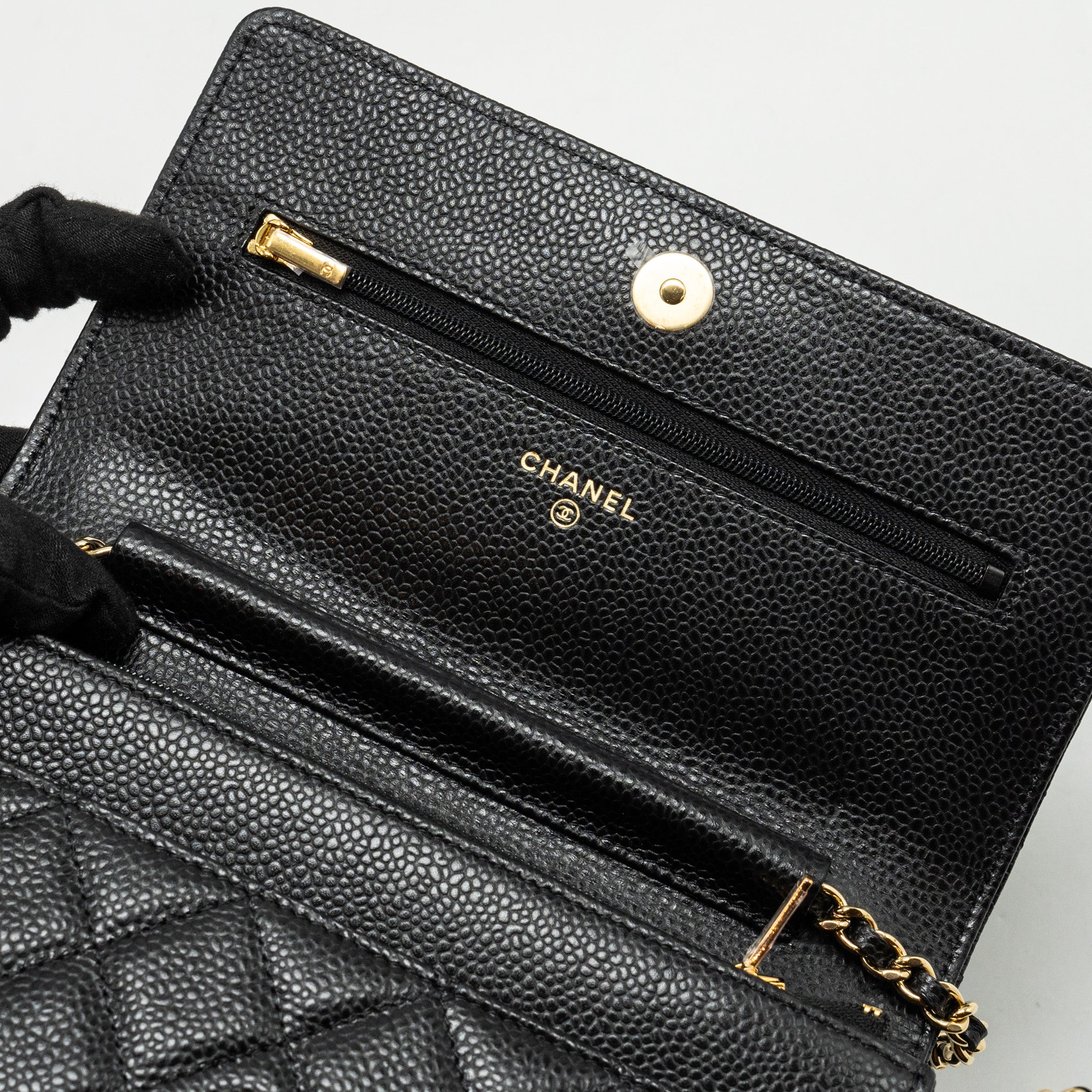 Chanel Classic Wallet on Chain Caviar BLACK  (Microchip)
