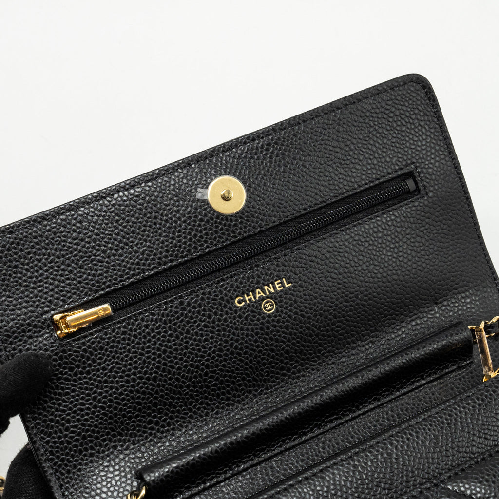 Chanel Classic Wallet on Chain Caviar BLACK  (Microchip)