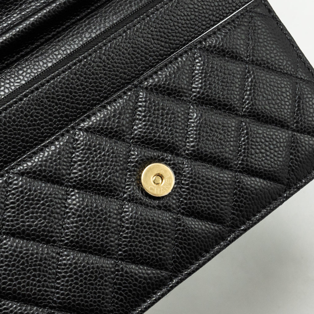 Chanel Classic Wallet on Chain Caviar BLACK  (Microchip)