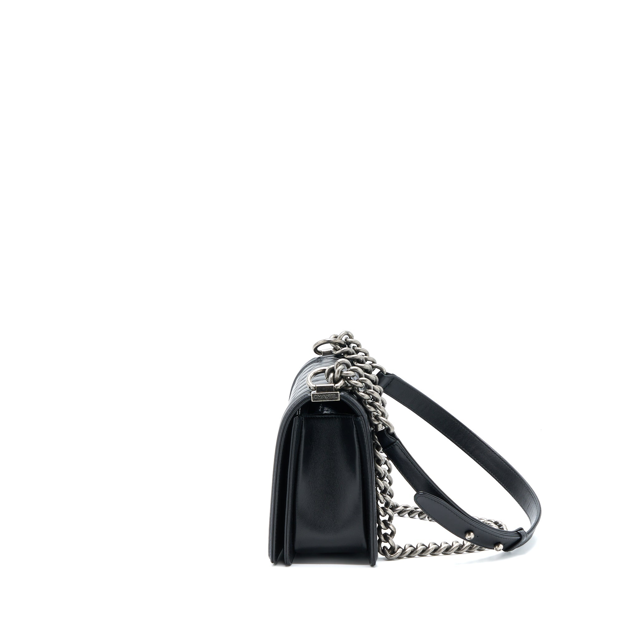 Chanel Medium Boy Bag Lambskin Black Ruthenium