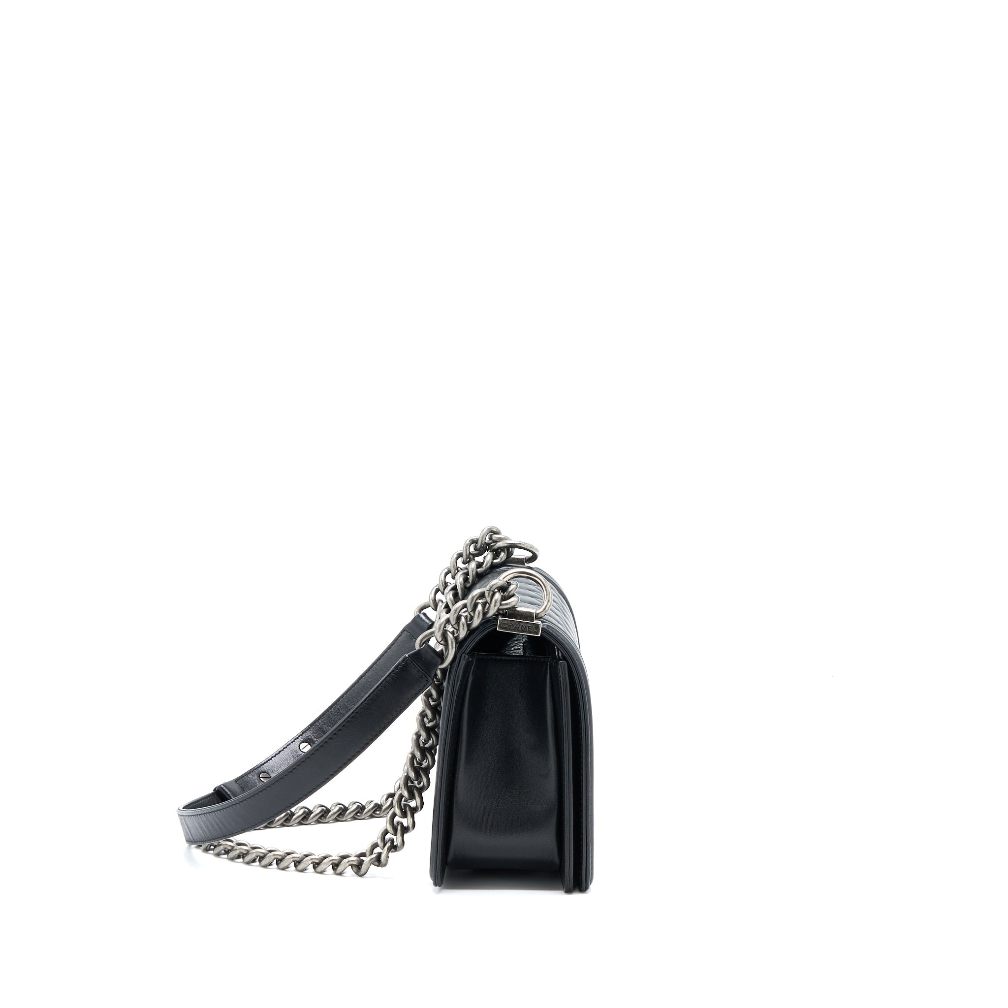 Chanel Medium Boy Bag Lambskin Black Ruthenium