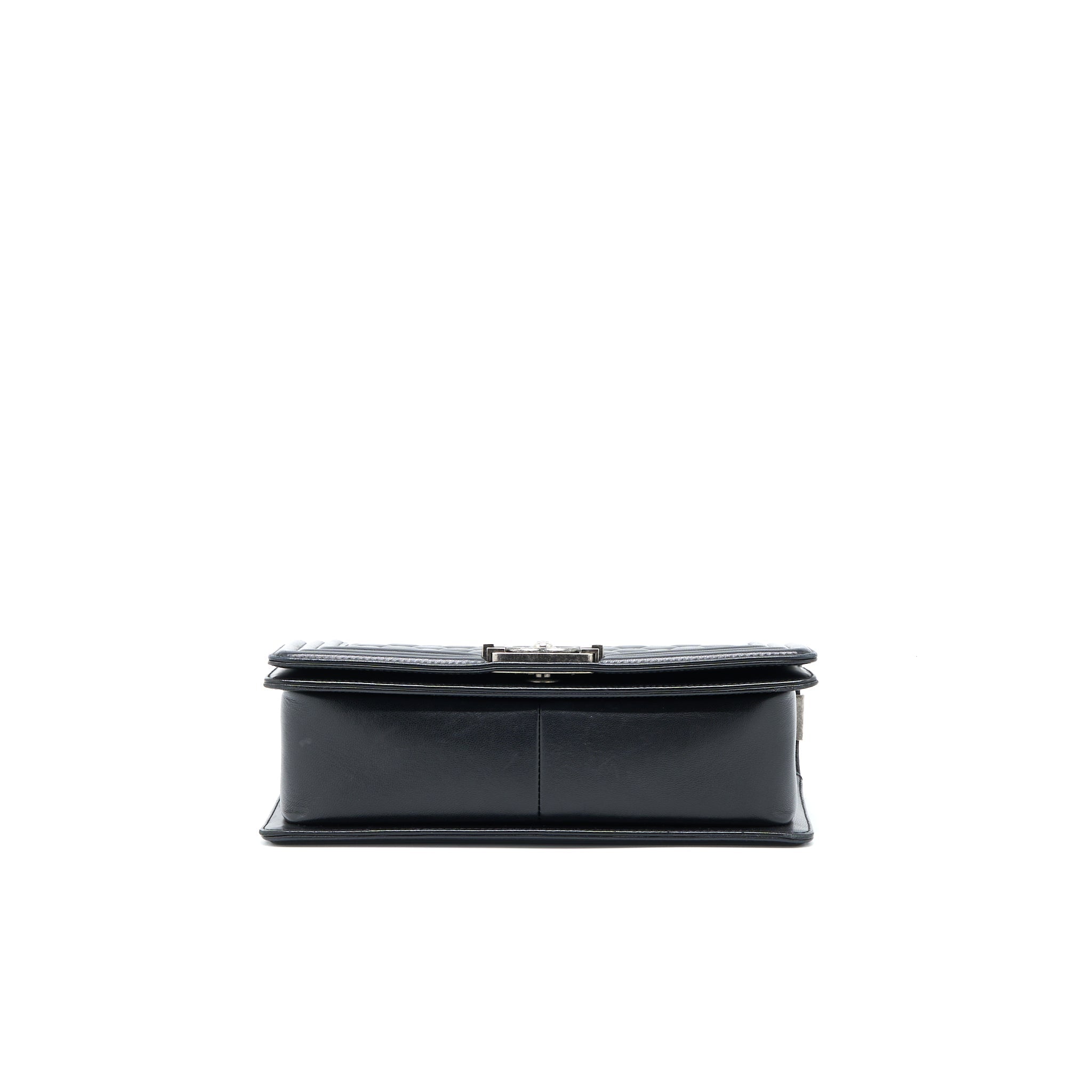 Chanel Medium Boy Bag Lambskin Black Ruthenium
