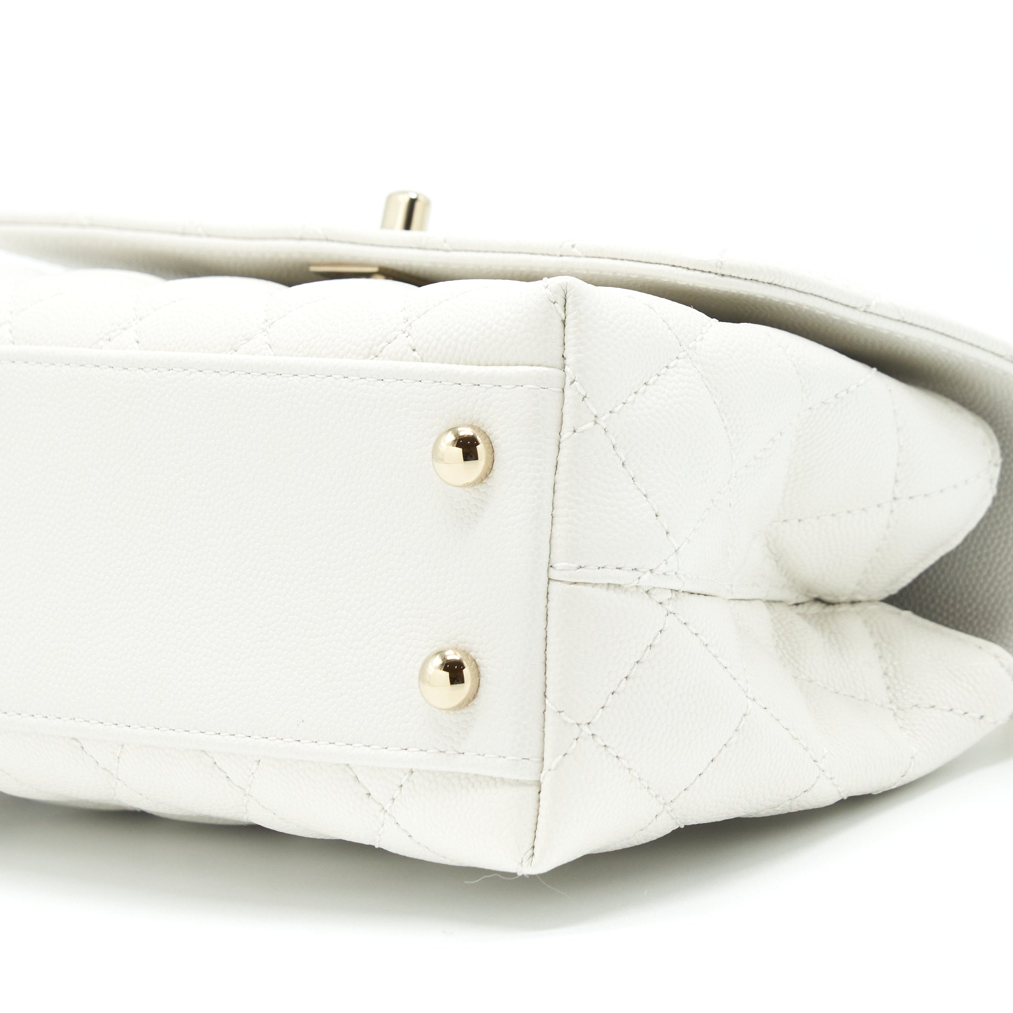 Chanel Small Coco Handle Caviar White L