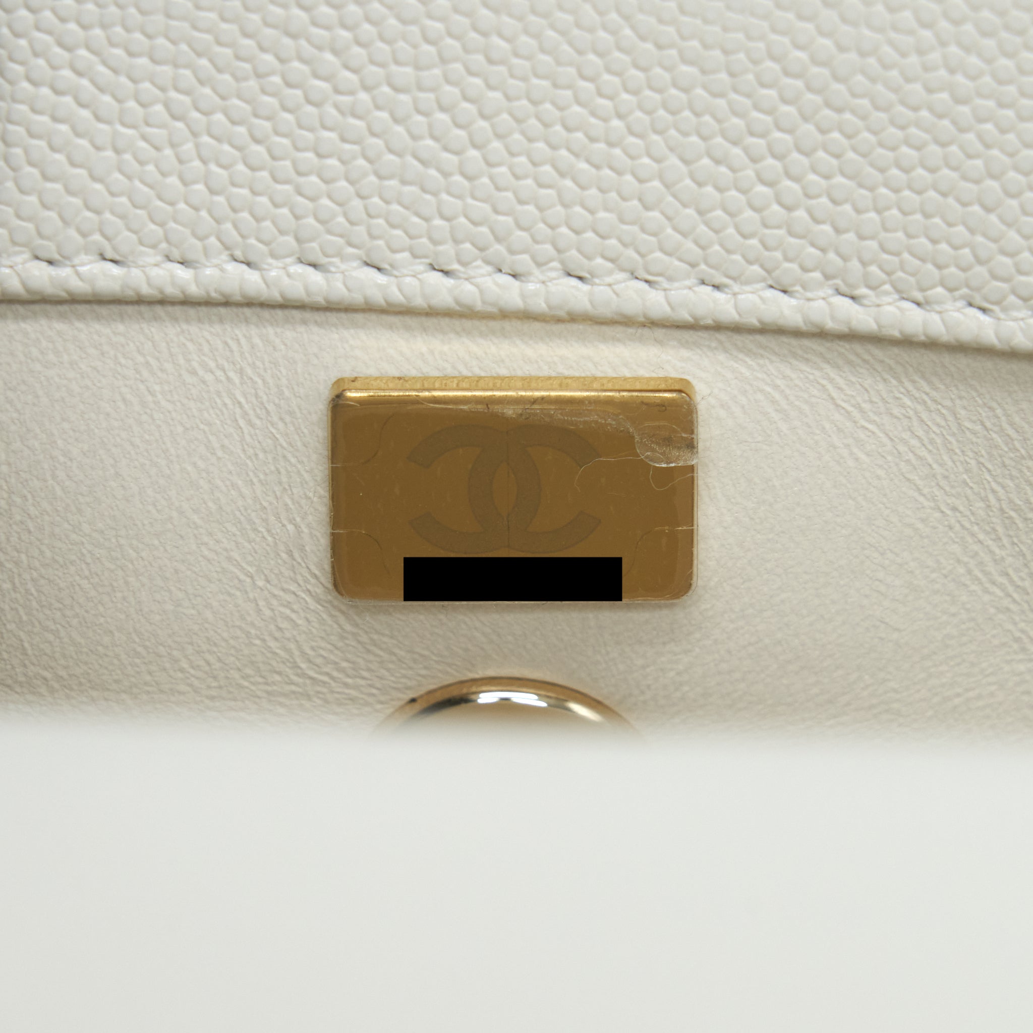 Chanel Small Coco Handle Caviar White L