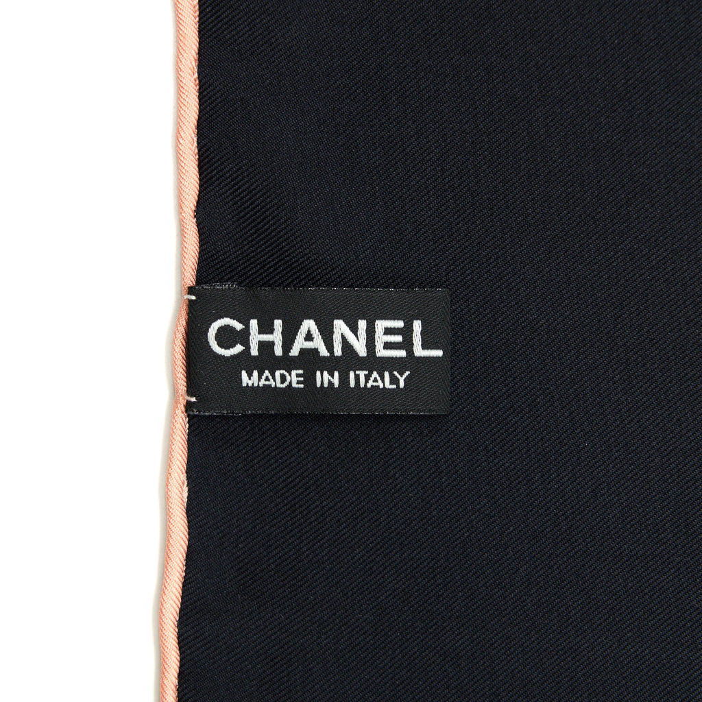 Chanel Silk Square Scarf 90cm black