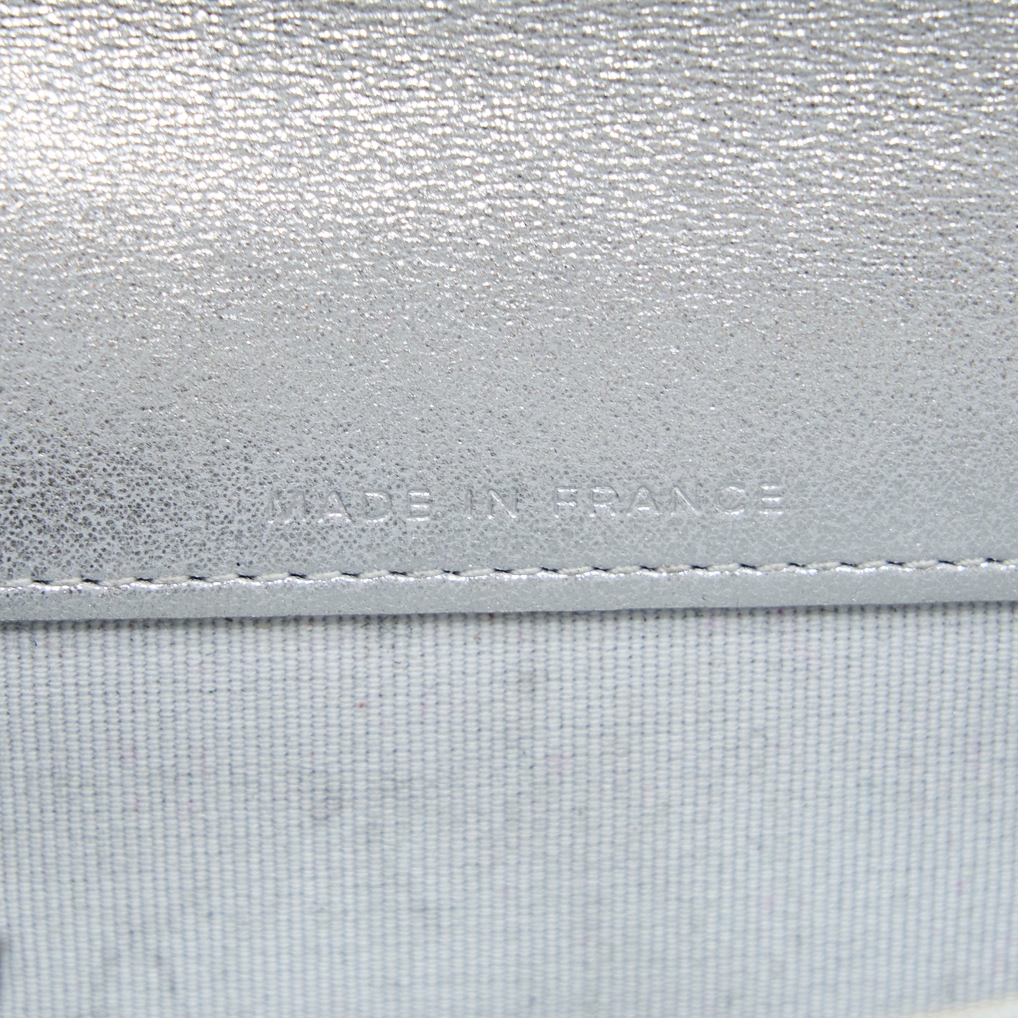 Chanel Quilted Classic Flap Card Holder Lambskin Silver