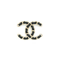 Chanel CC Logo Leather Chain Brooch Black L