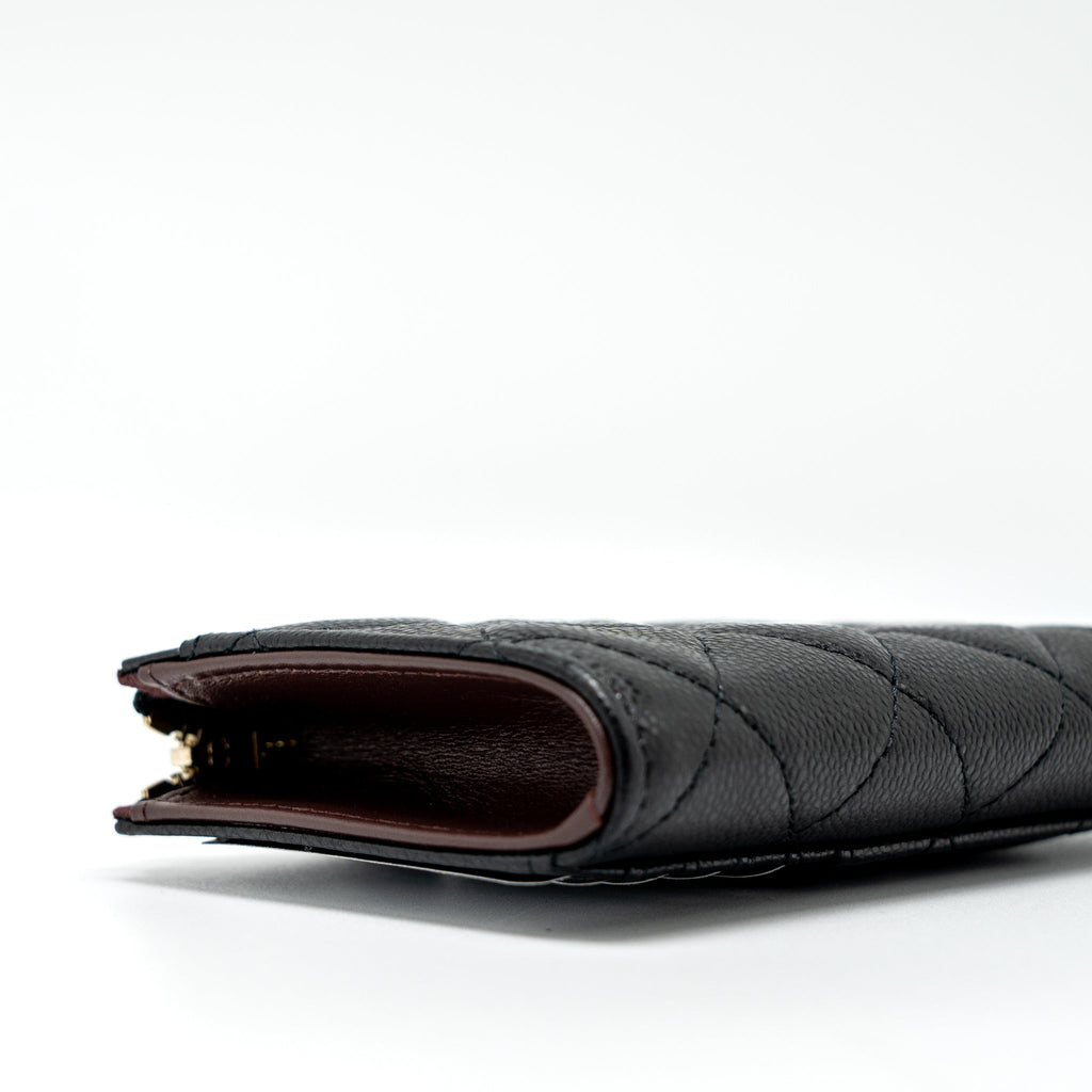 Chanel L Zip Wallet Caviar Black L (Microchip)