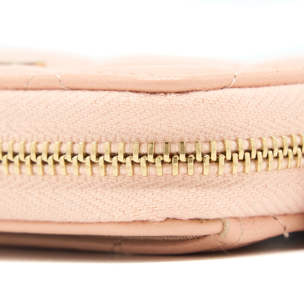 Chanel Zip Card Holder Lambskin Light Pink L