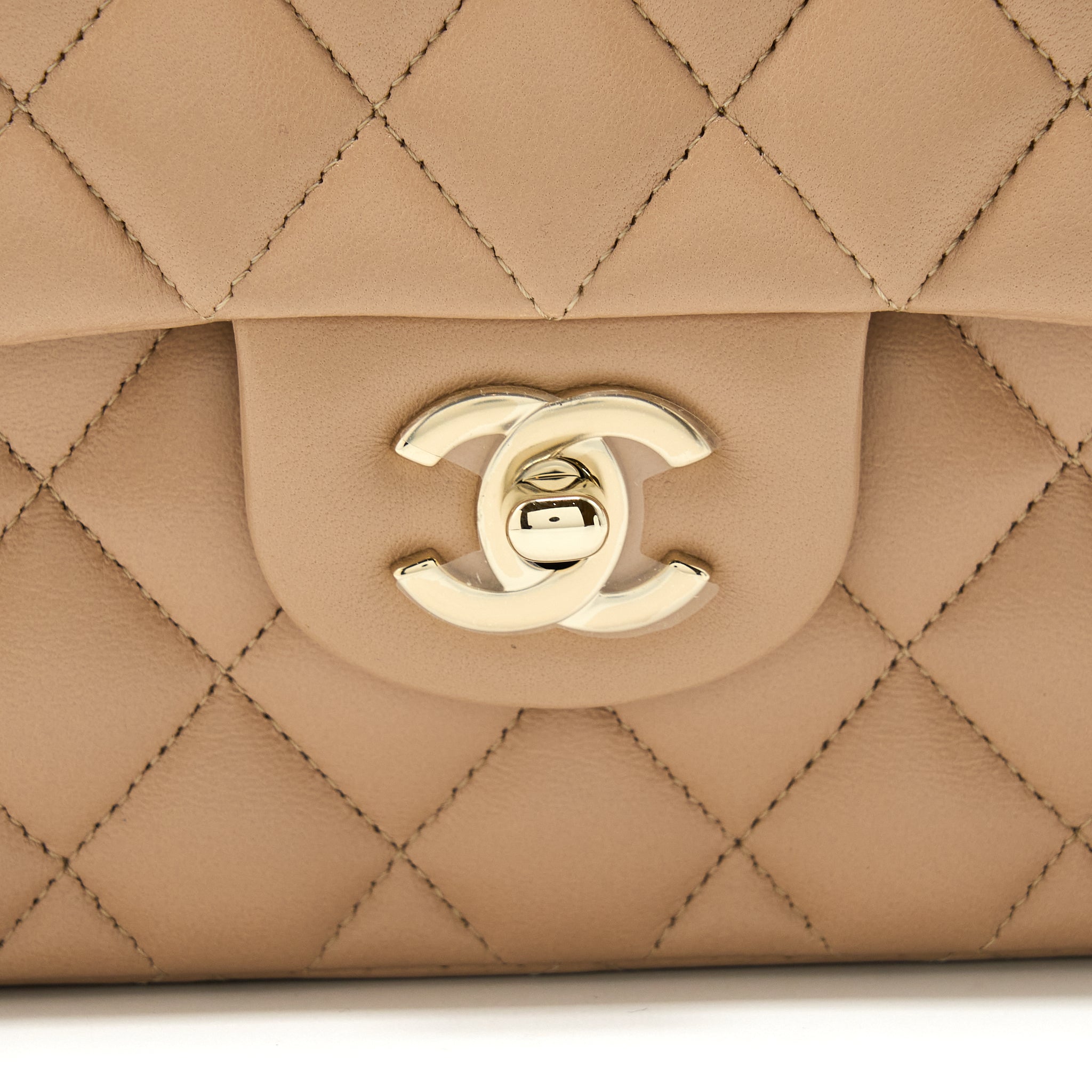 Chanel 22B Small Classic Flap Bag Lambskin Beige L