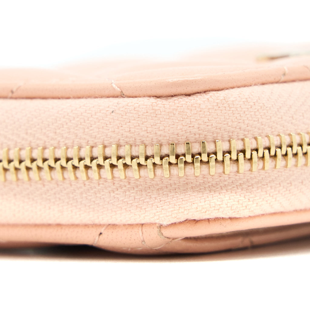 Chanel Zip Card Holder Lambskin Light Pink L