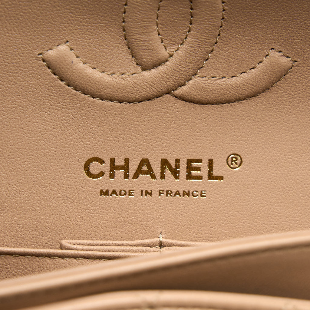 Chanel 22B Small Classic Flap Bag Lambskin Beige L