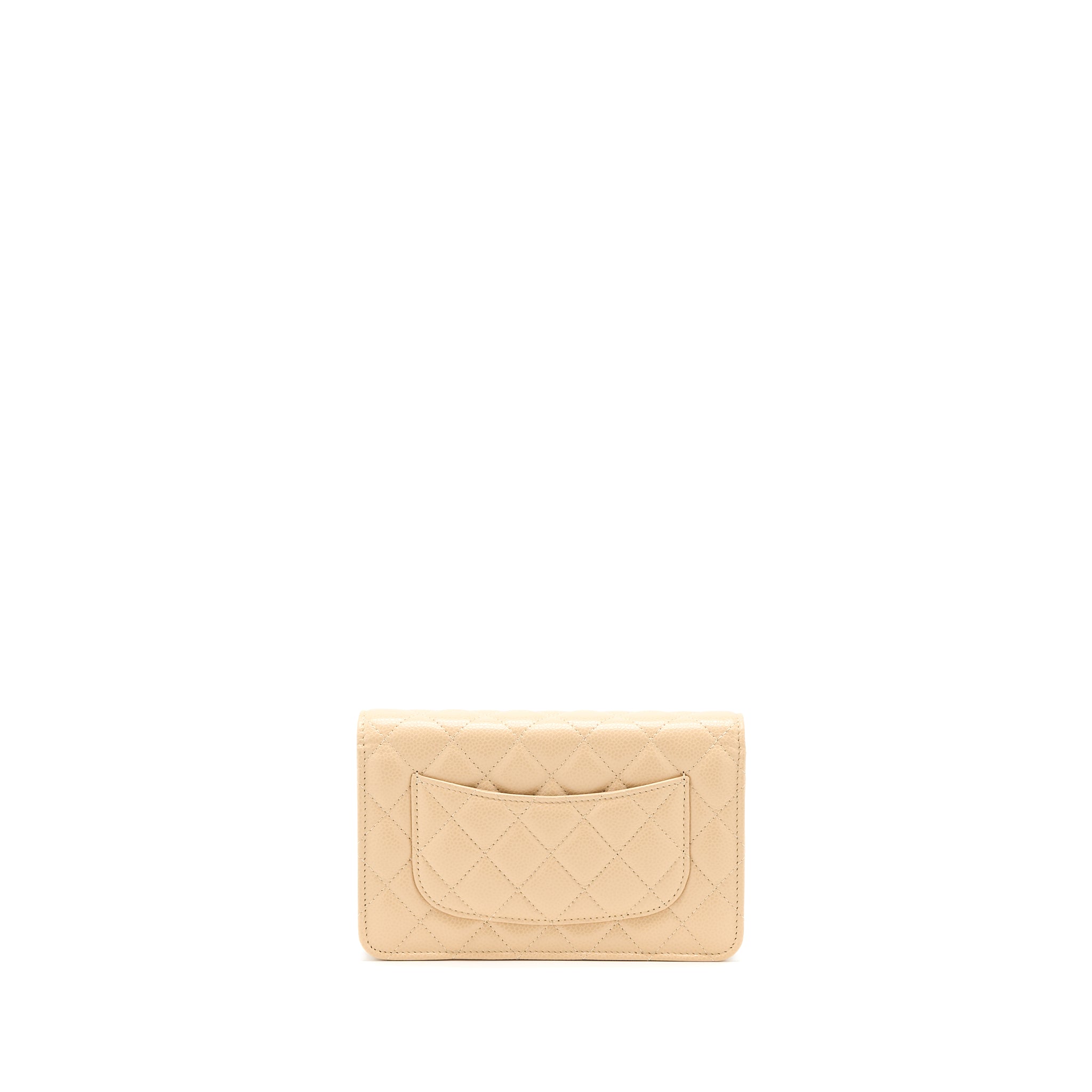 Chanel Classic Wallet On Chain Caviar Beige  (Microchip)