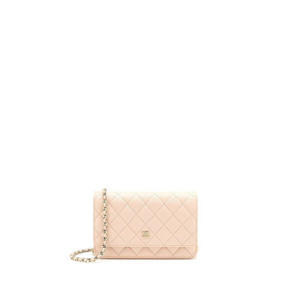 Chanel Classic Wallet On Chain Caviar Light Pink L (Microchip)
