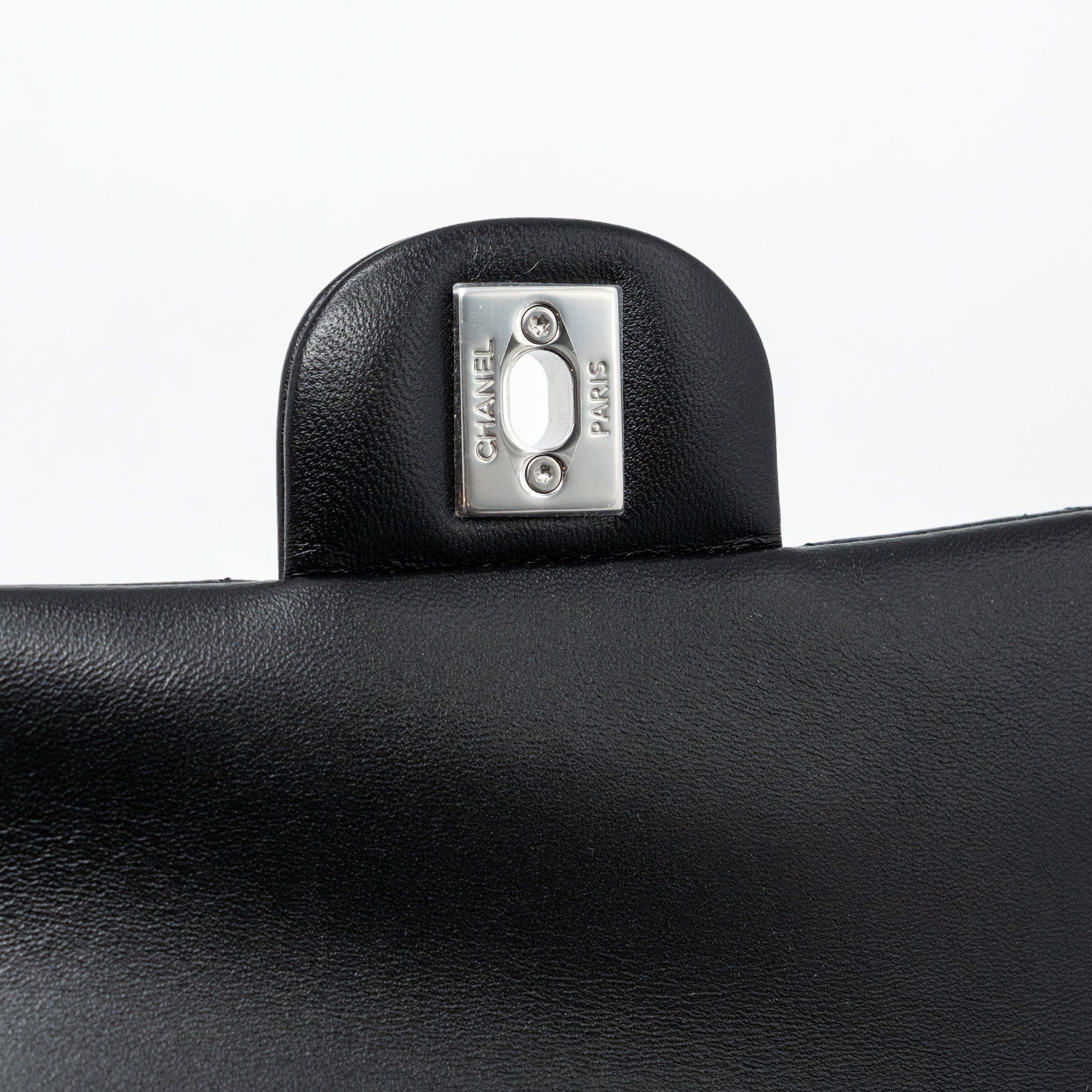 Chanel mini rectangular flap bag lambskin black   (microchip)