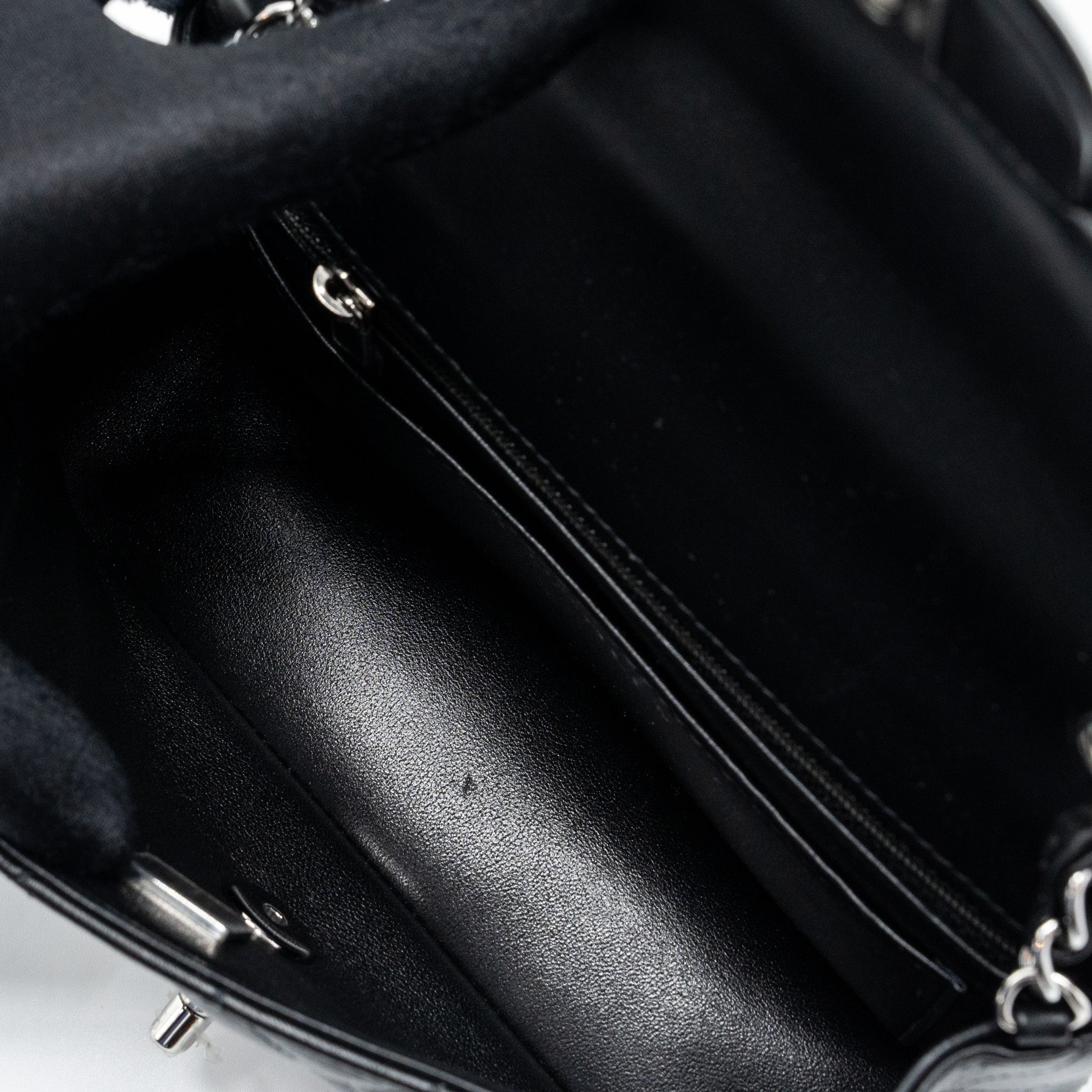Chanel mini rectangular flap bag lambskin black   (microchip)
