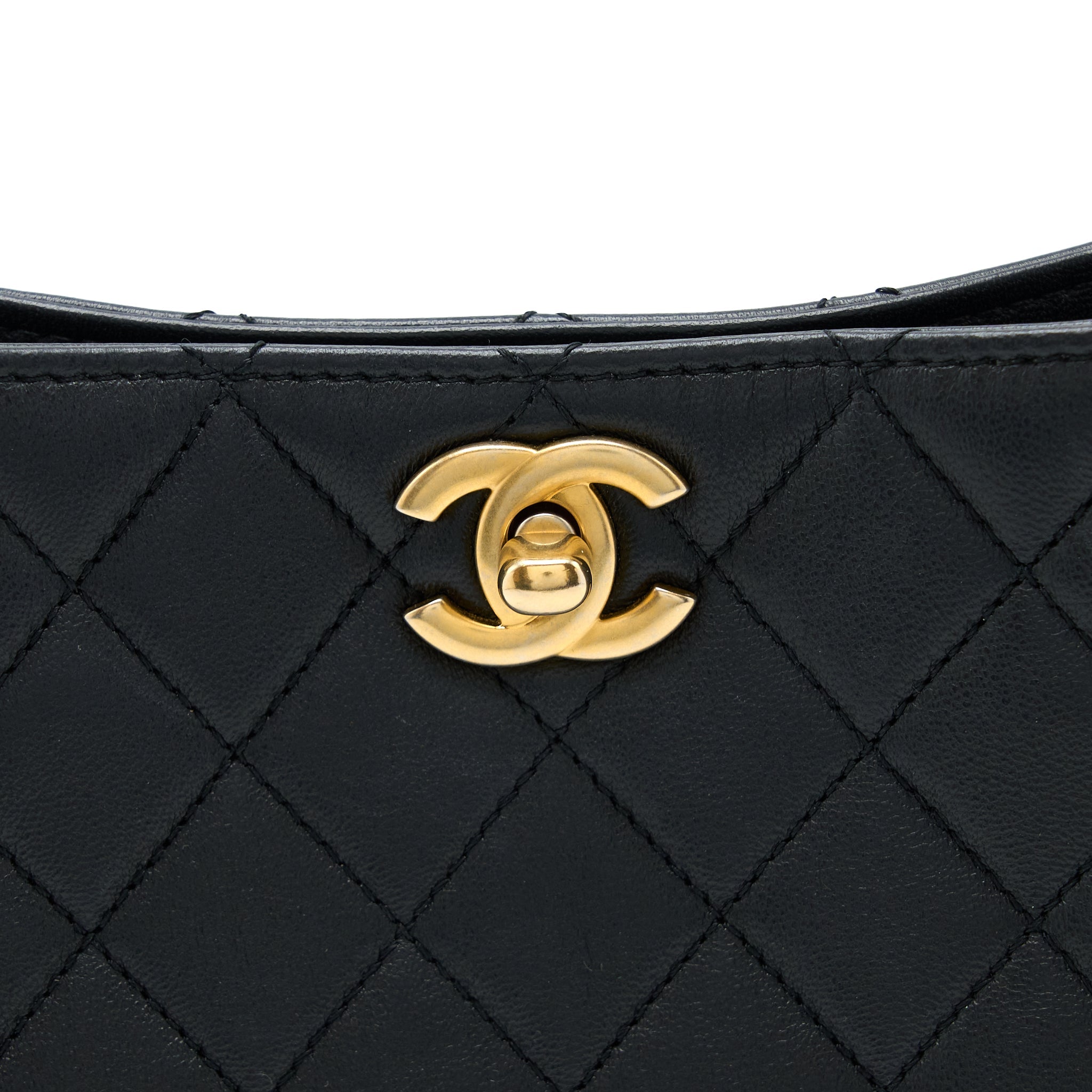 Chanel 23C Pearl Crush Hobo Bag Lambskin Black Brushed  (Microchip)