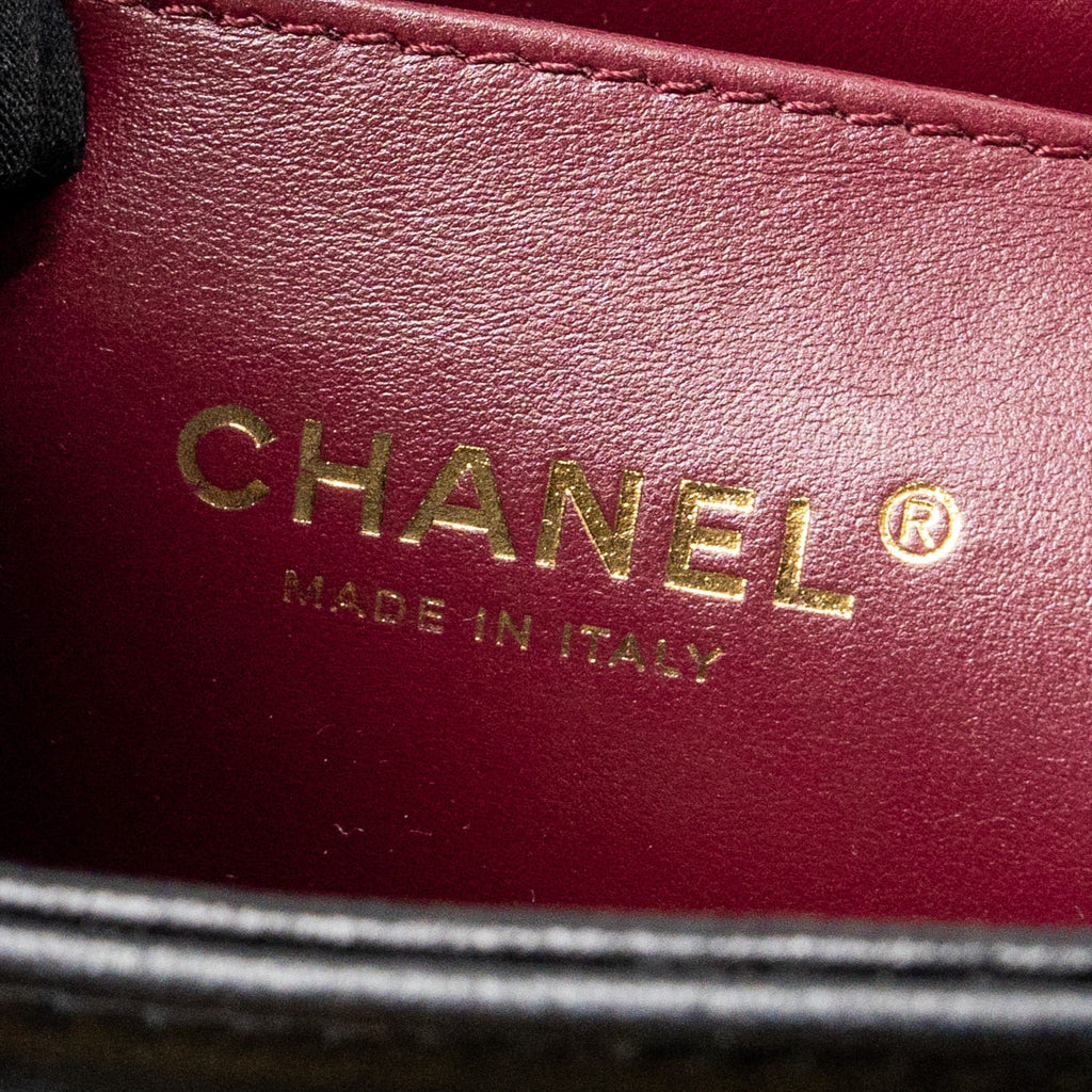 Chanel Quilted Flap Bag Lambskin Black  (Microchip)