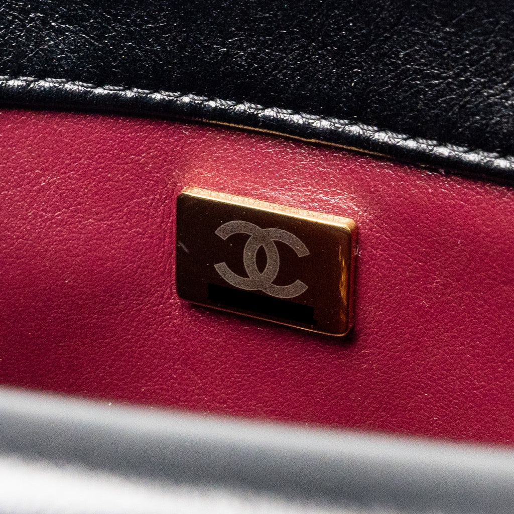 Chanel Quilted Flap Bag Lambskin Black  (Microchip)