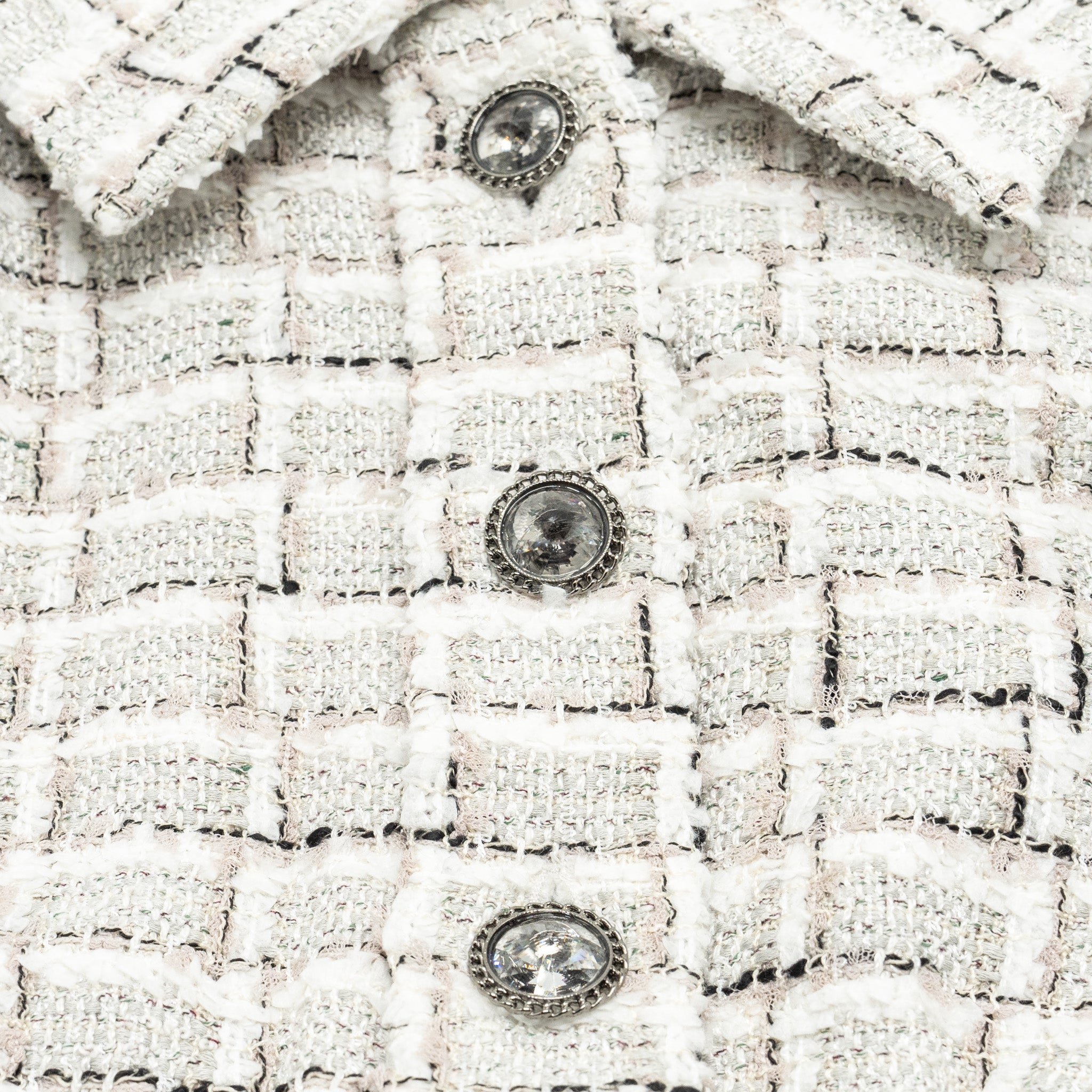 Chanel size 34 22C Tweed Short Jacket Light Grey/White/Black