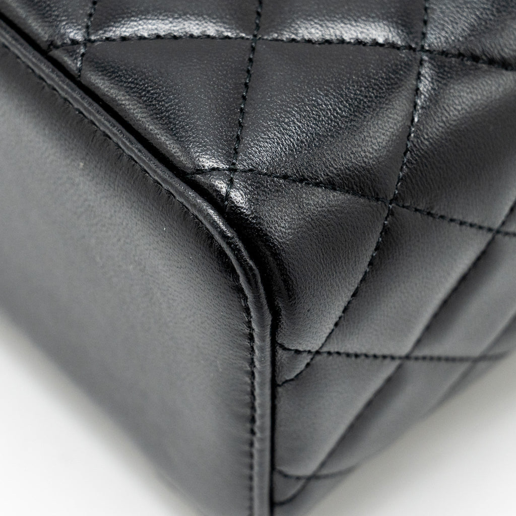 Chanel Top Handle Long Vanity Case Lambskin Black