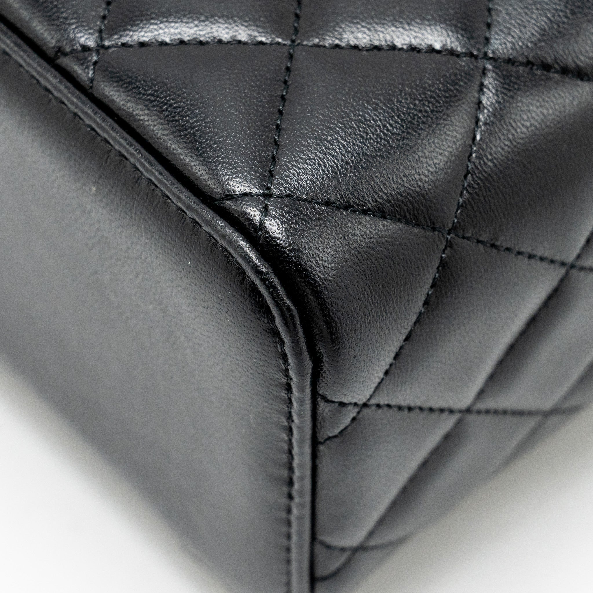 Chanel Top Handle Long Vanity Case Lambskin Black