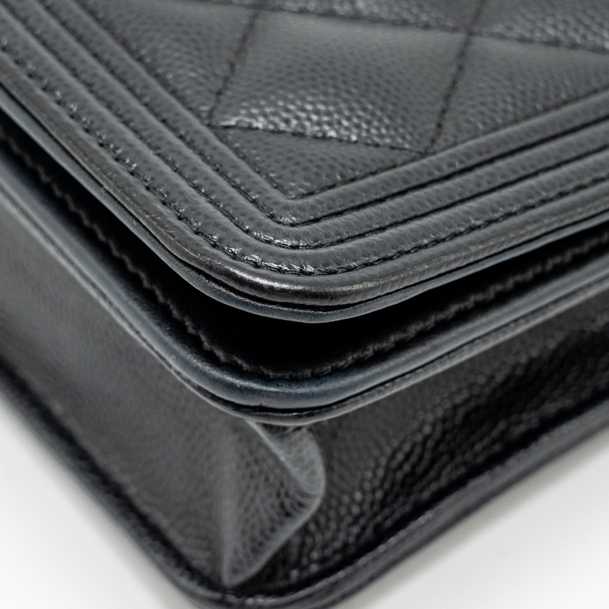 Chanel Boy Wallet On Chain Caviar Black
