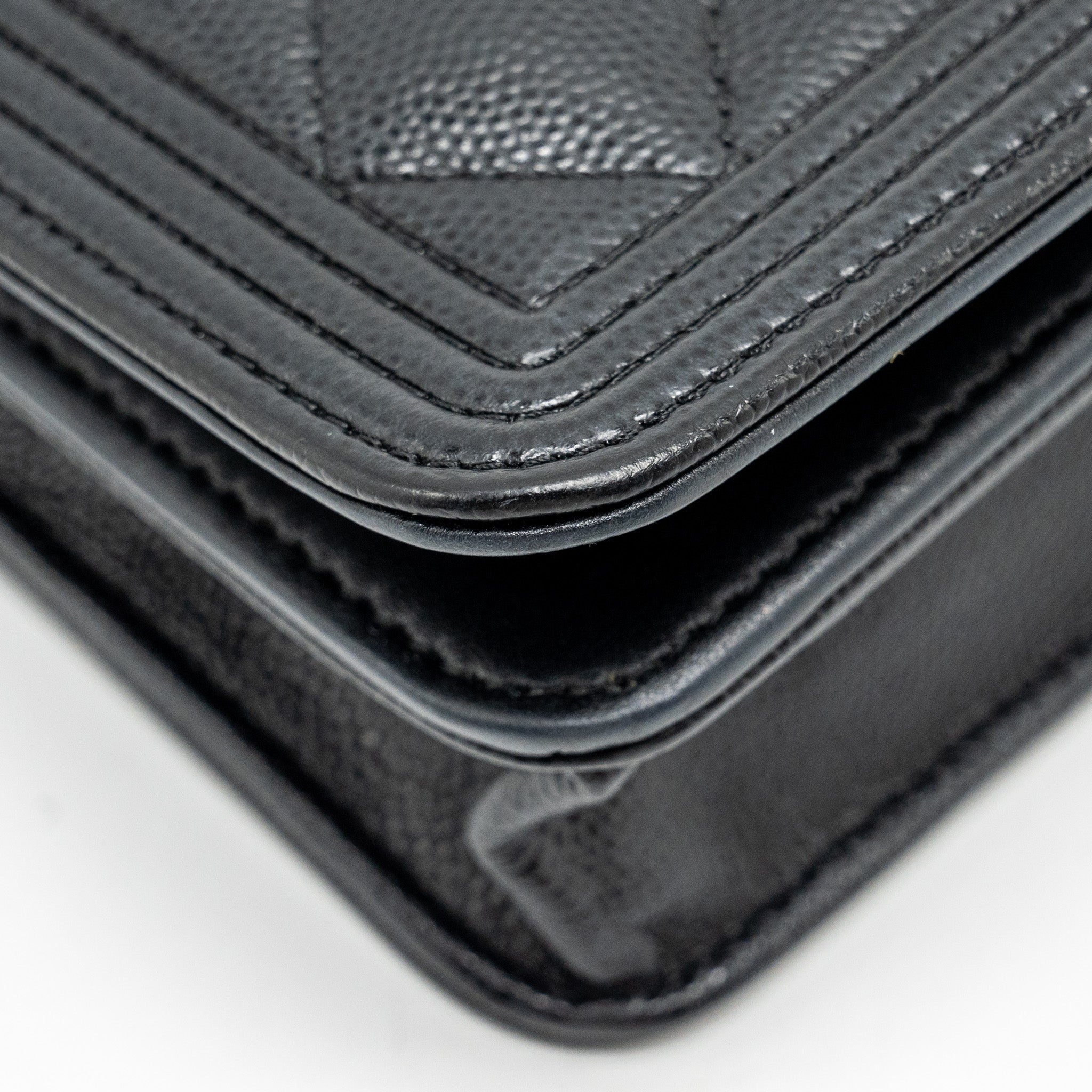 Chanel Boy Wallet On Chain Caviar Black