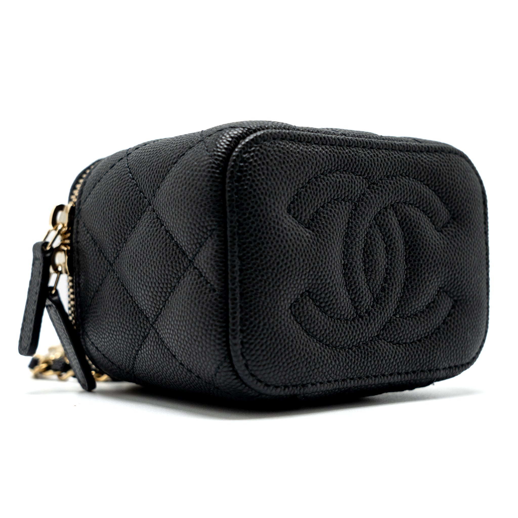 Chanel Mini Vanity With Chain Caviar Black L (Microchip)