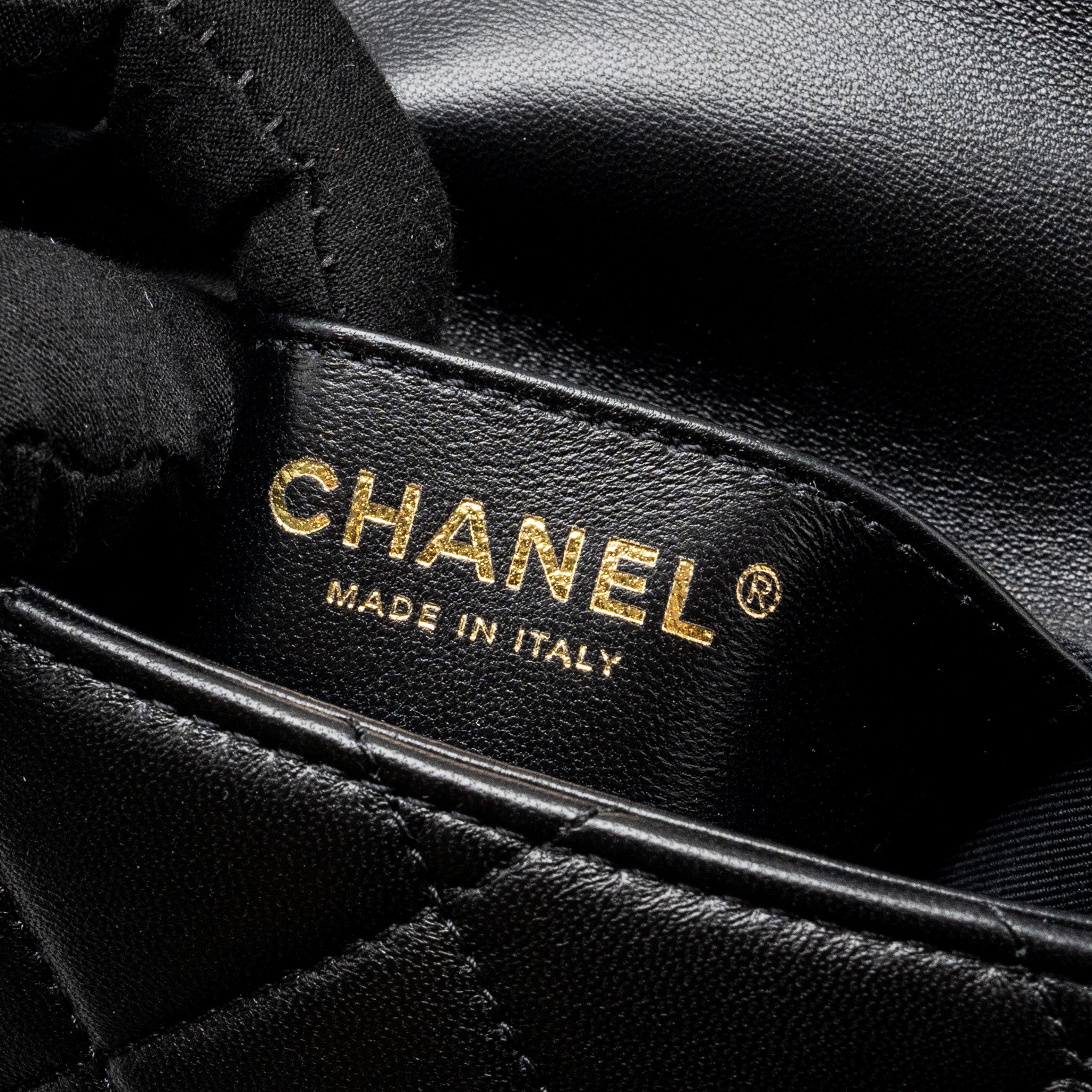 Chanel mini Square Flap Bag with Giant Chain Lambskin  (Microchip)
