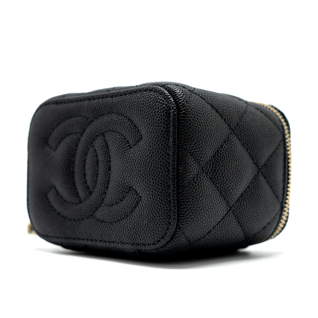 Chanel Mini Vanity With Chain Caviar Black L (Microchip)