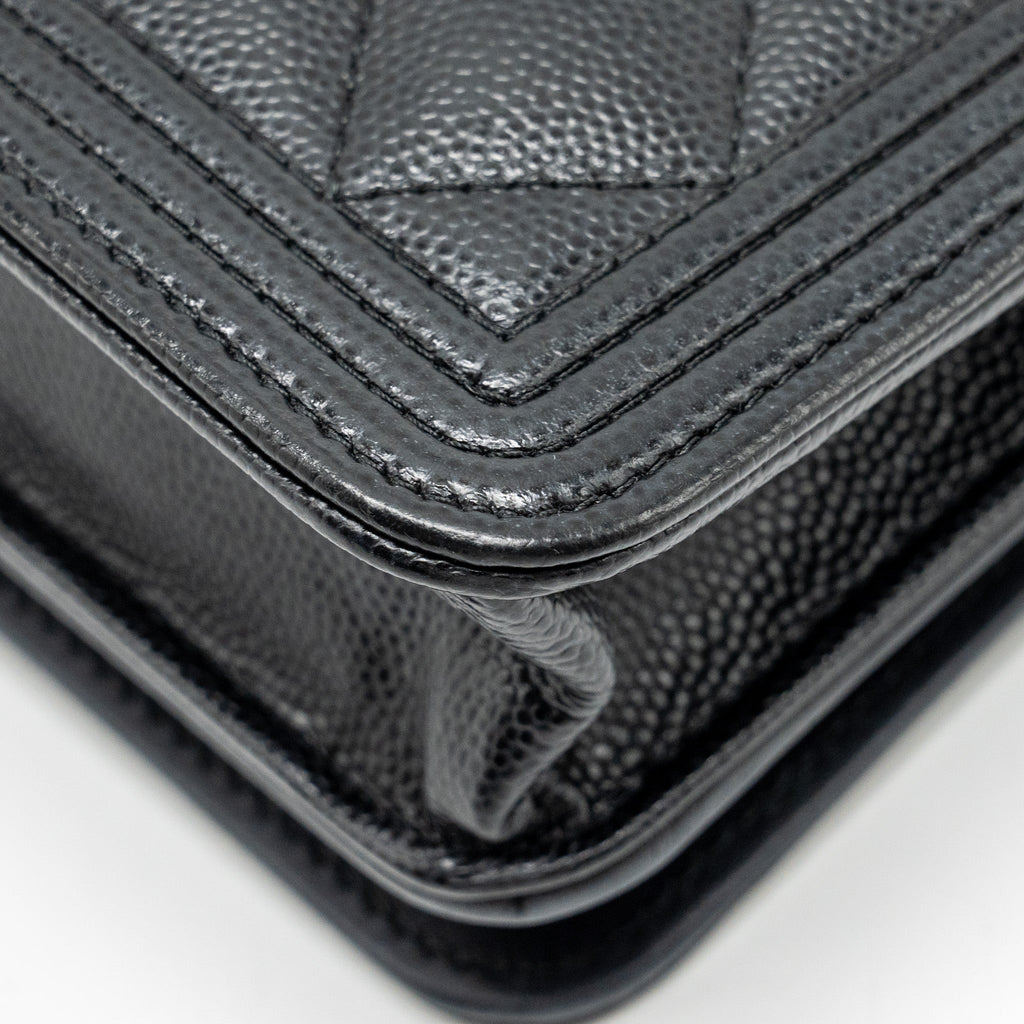 Chanel Boy Wallet On Chain Caviar Black