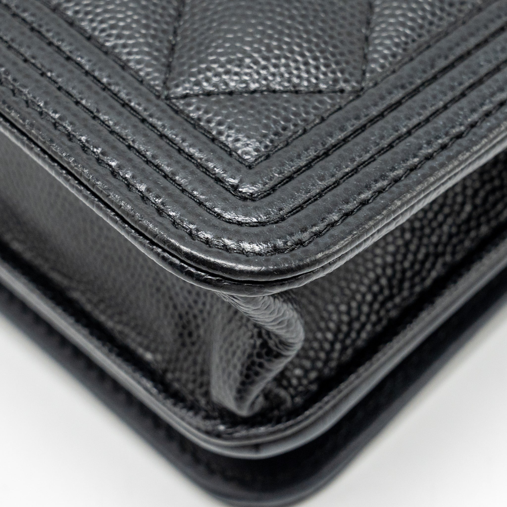 Chanel Boy Wallet On Chain Caviar Black