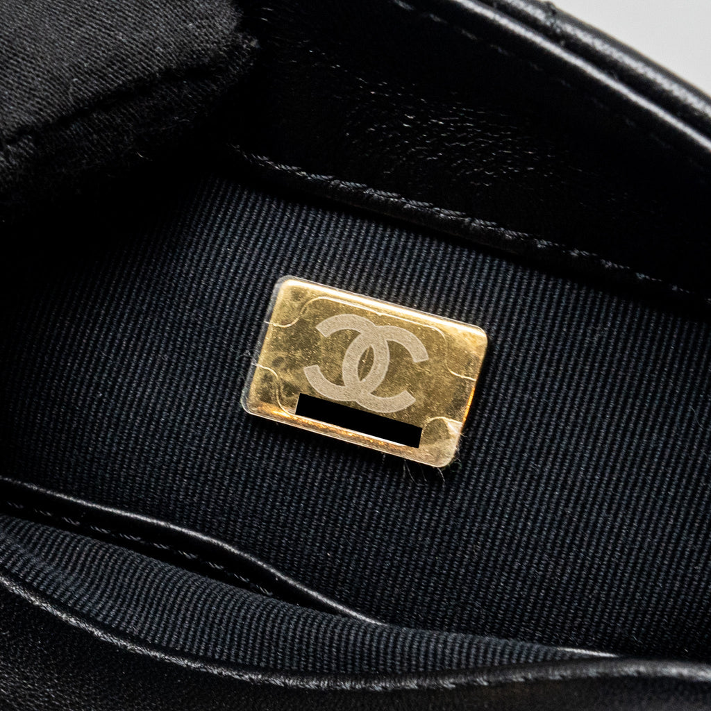 Chanel mini Square Flap Bag with Giant Chain Lambskin  (Microchip)