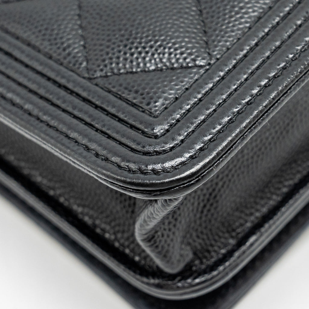 Chanel Boy Wallet On Chain Caviar Black