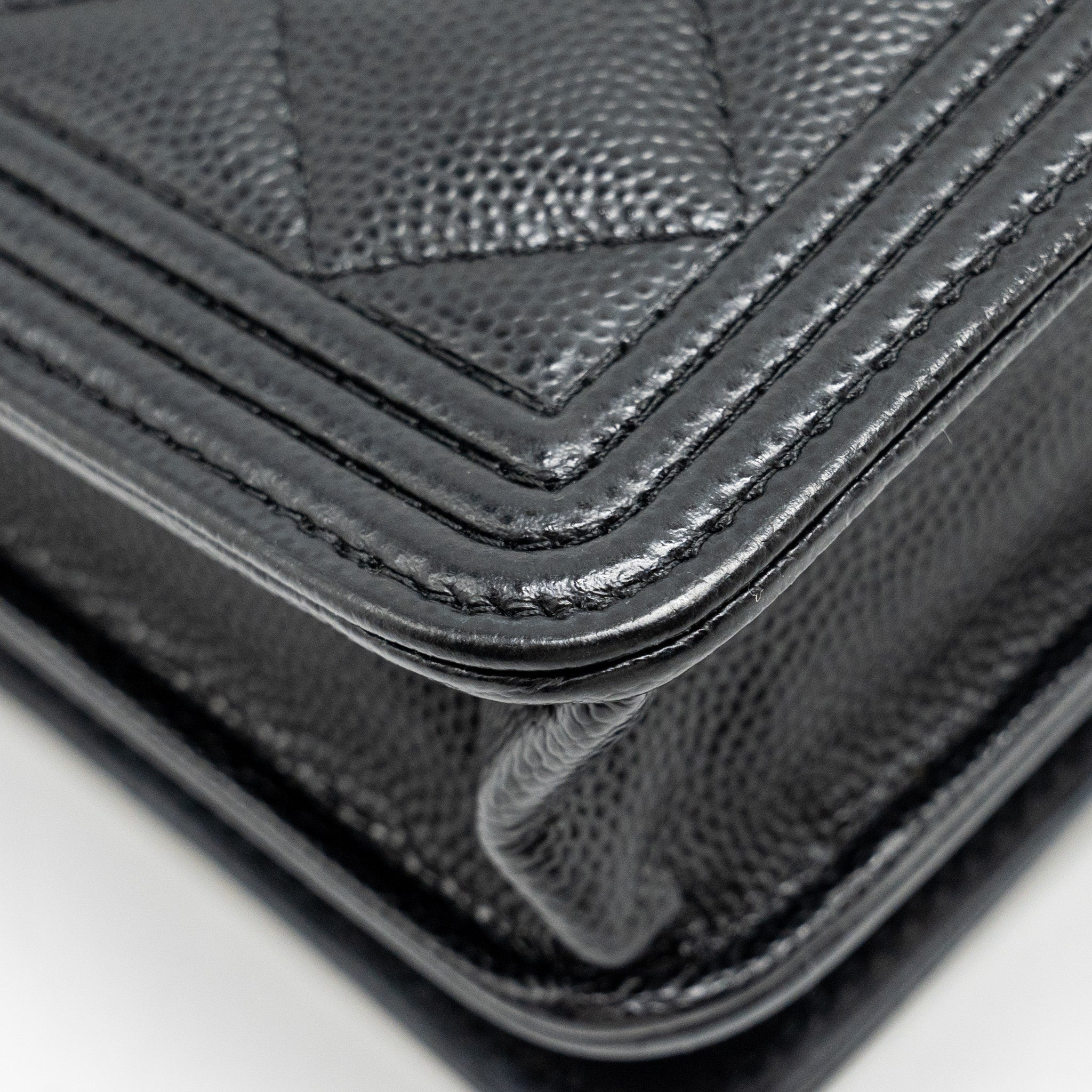 Chanel Boy Wallet On Chain Caviar Black