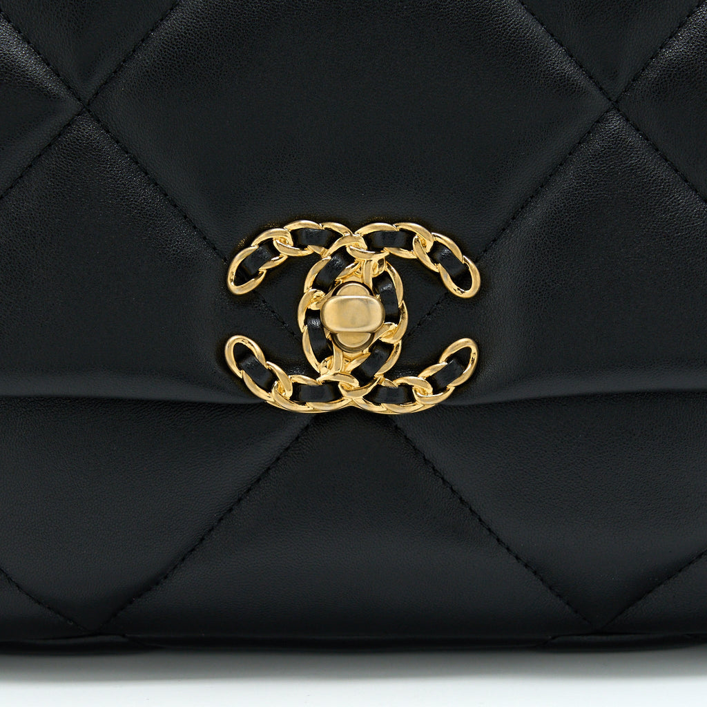 Chanel Small 19 Bag Lambskin Black Multicolour Hardware