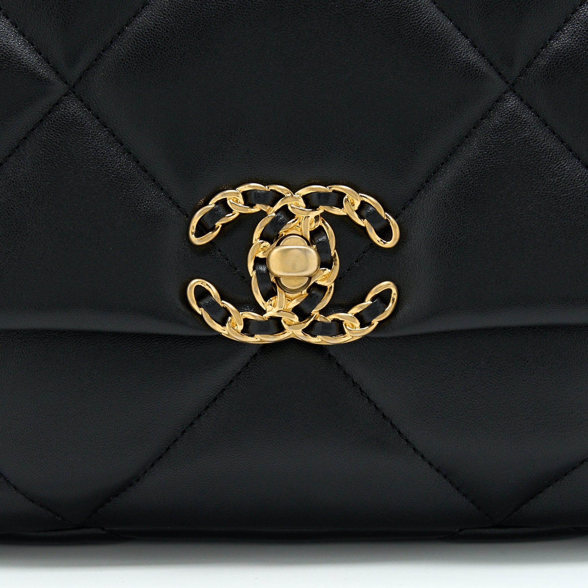 Chanel Small 19 Bag Lambskin Black Multicolour Hardware