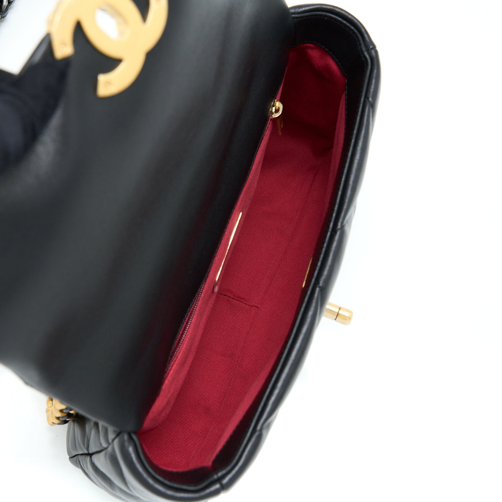 Chanel Small 19 Bag Lambskin Black Multicolour Hardware