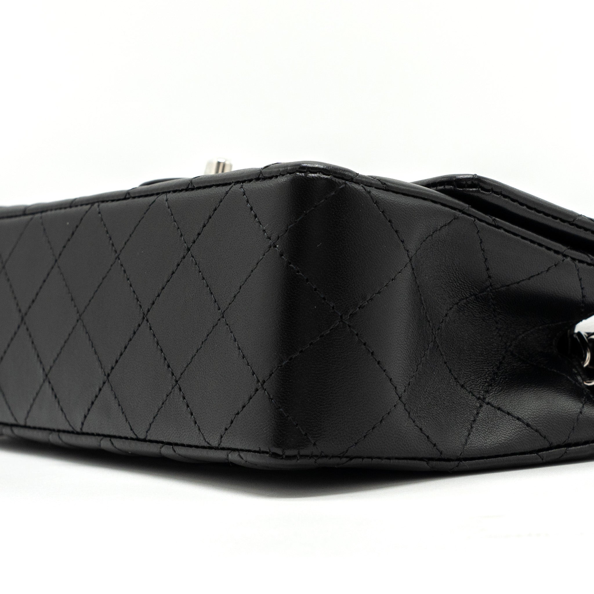 Chanel mini rectangular flap bag lambskin black with  (microchip)