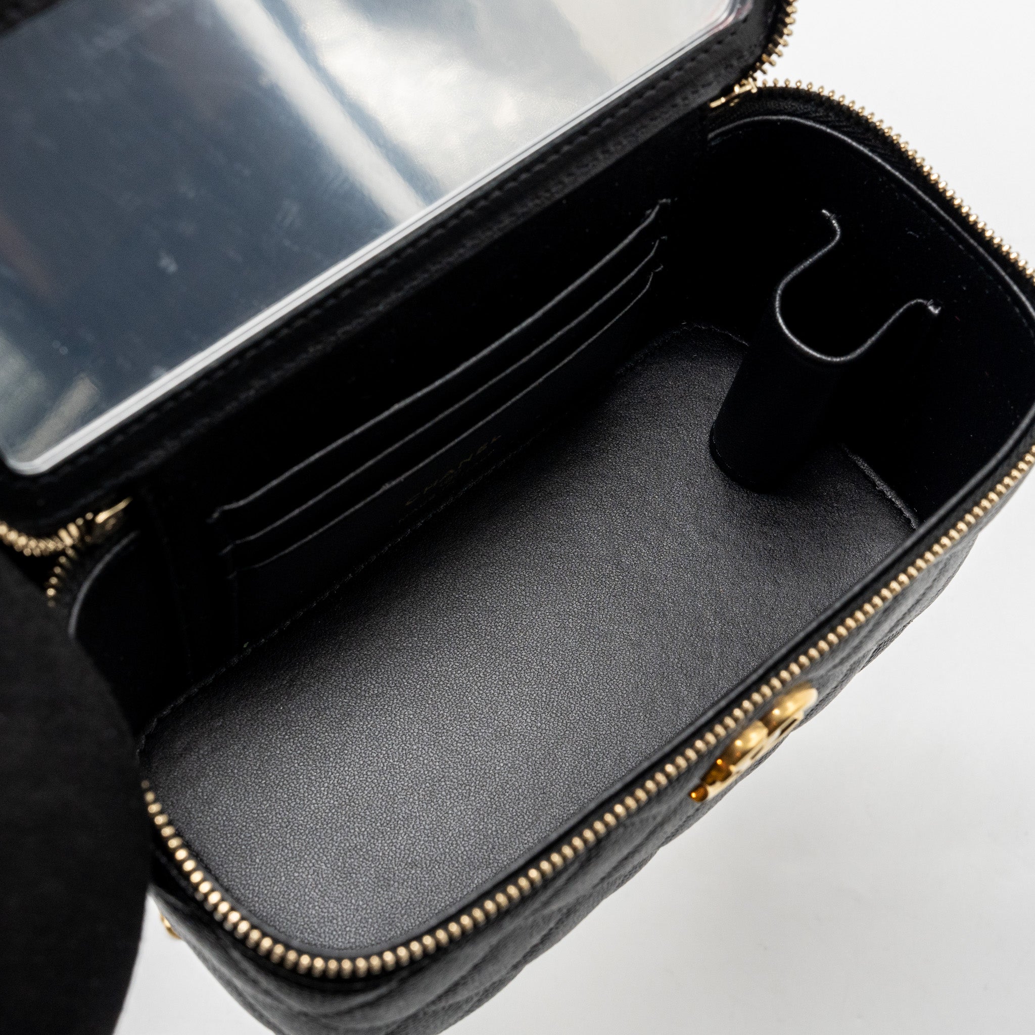 Chanel Coco Love Long Vanity with Adjustable Chain Caviar Black  (microchip)
