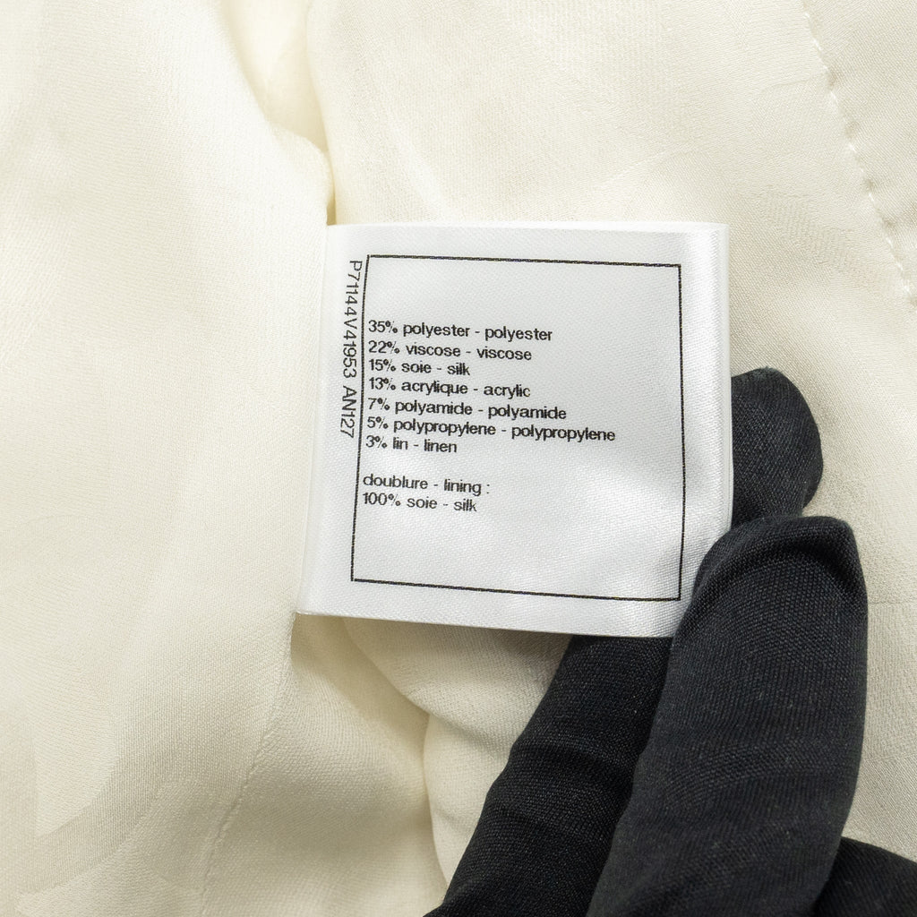 Chanel Size 34 Tweed Jacket White/Gold