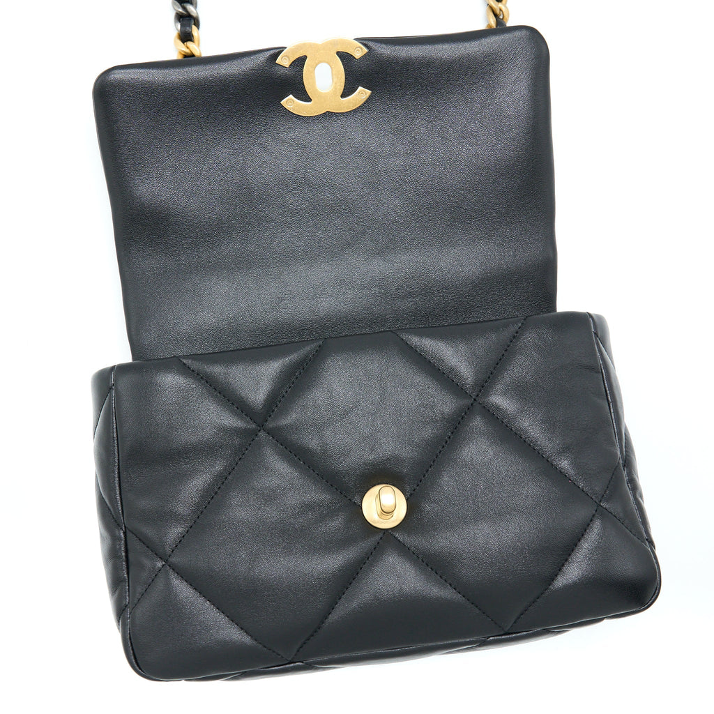 Chanel Small 19 Bag Lambskin Black Multicolour Hardware