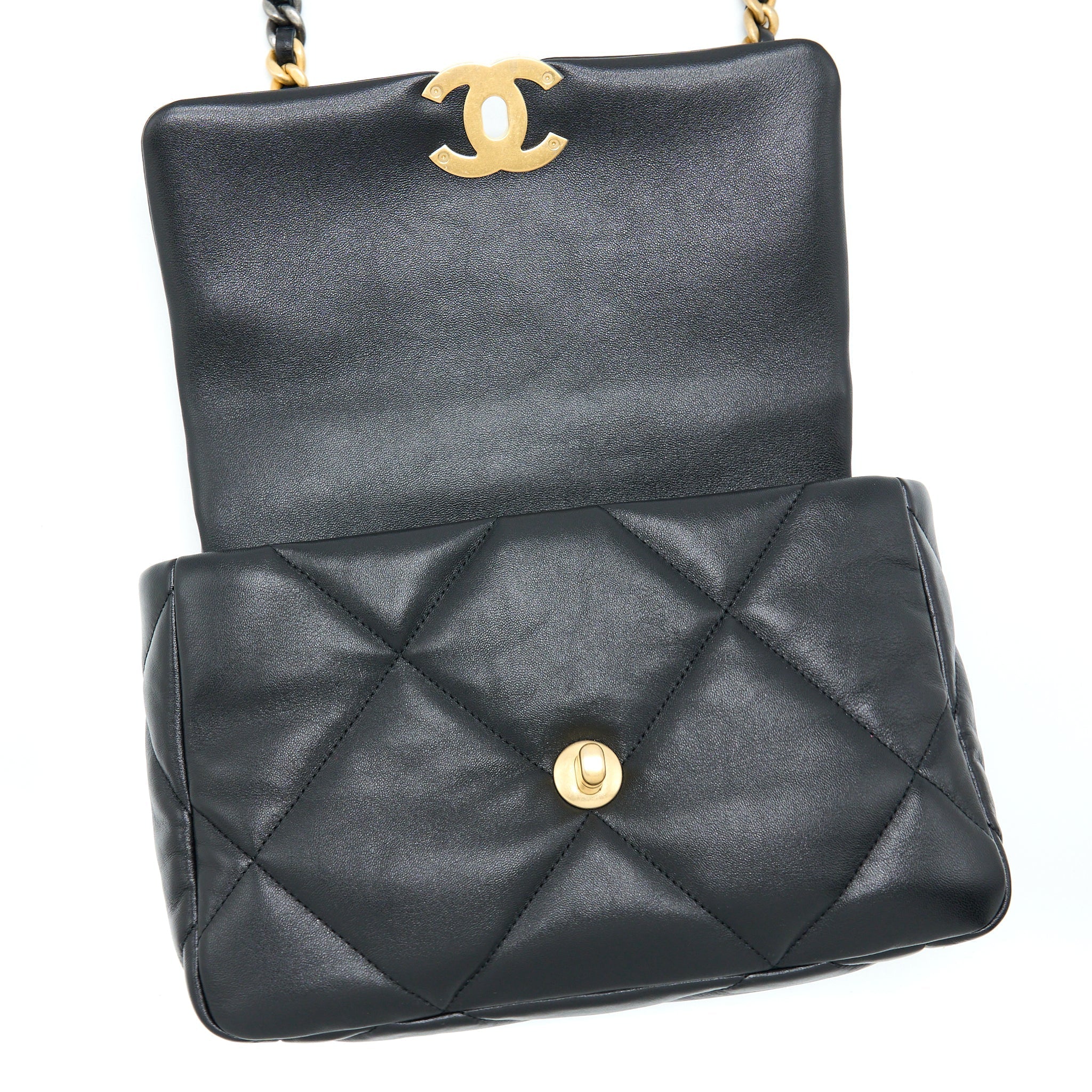 Chanel Small 19 Bag Lambskin Black Multicolour Hardware