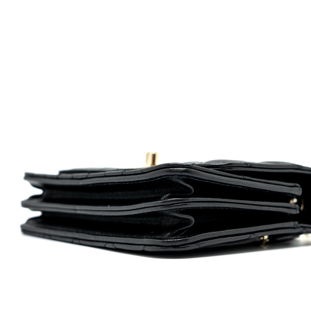 Chanel Mini Trendy CC Wallet on Chain Lambskin Black L (Microchip)