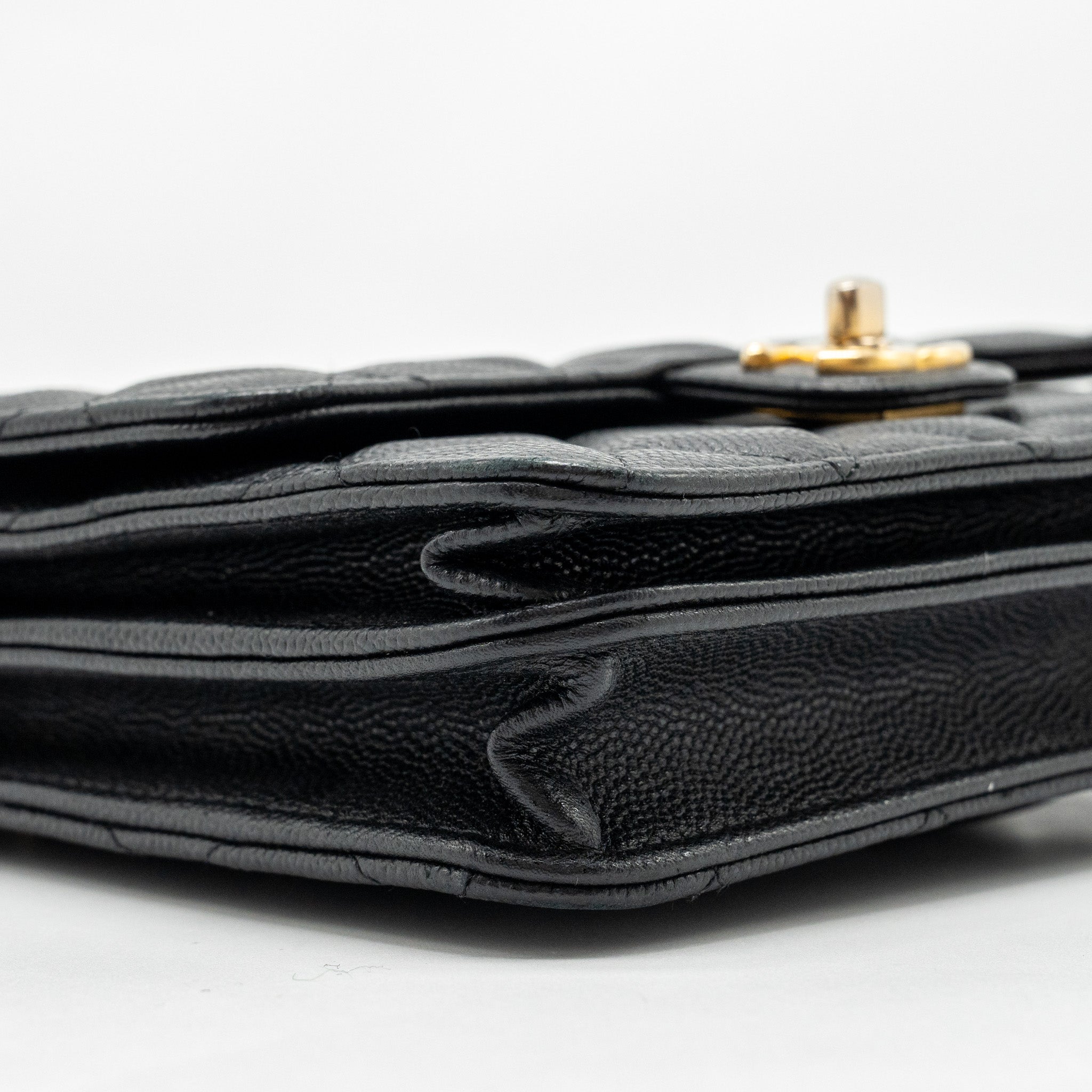 Chanel Circular Handle Quilted Flap Bag Caviar Black