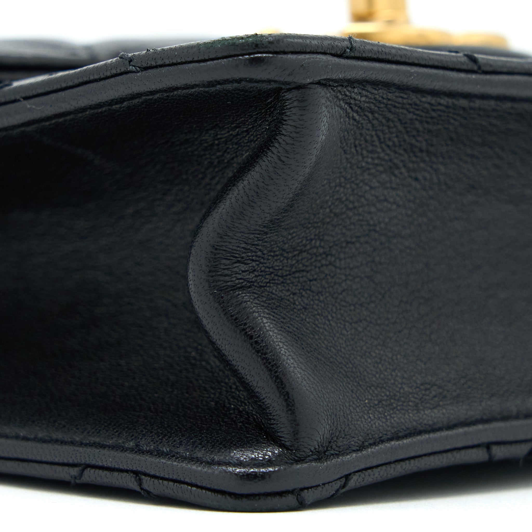 Chanel Vertical Pearl Flap Bag Goatskin Black