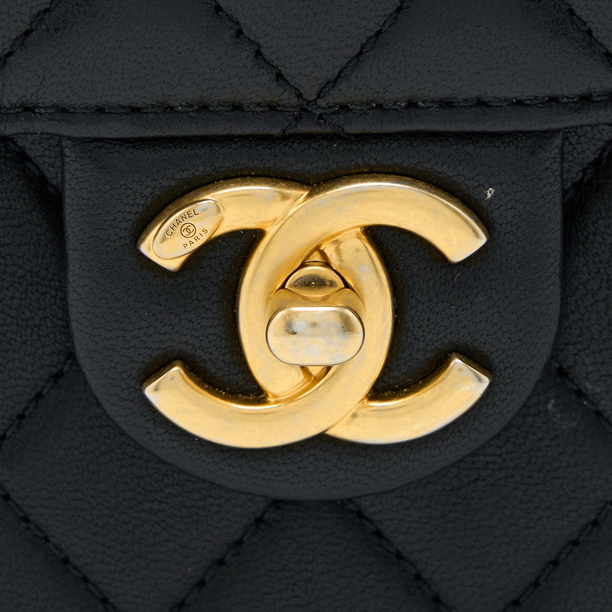 Chanel Vertical Pearl Flap Bag Goatskin Black